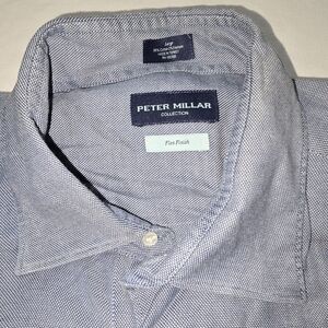 Peter Millar Flex finish long sleeve Blue button shirt large
